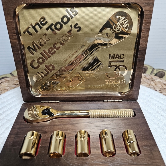 1988 Limited Edition MAC 50 Tools 24K Gold Plated 6pc Ratchet Socket Set - Picture 4 of 16